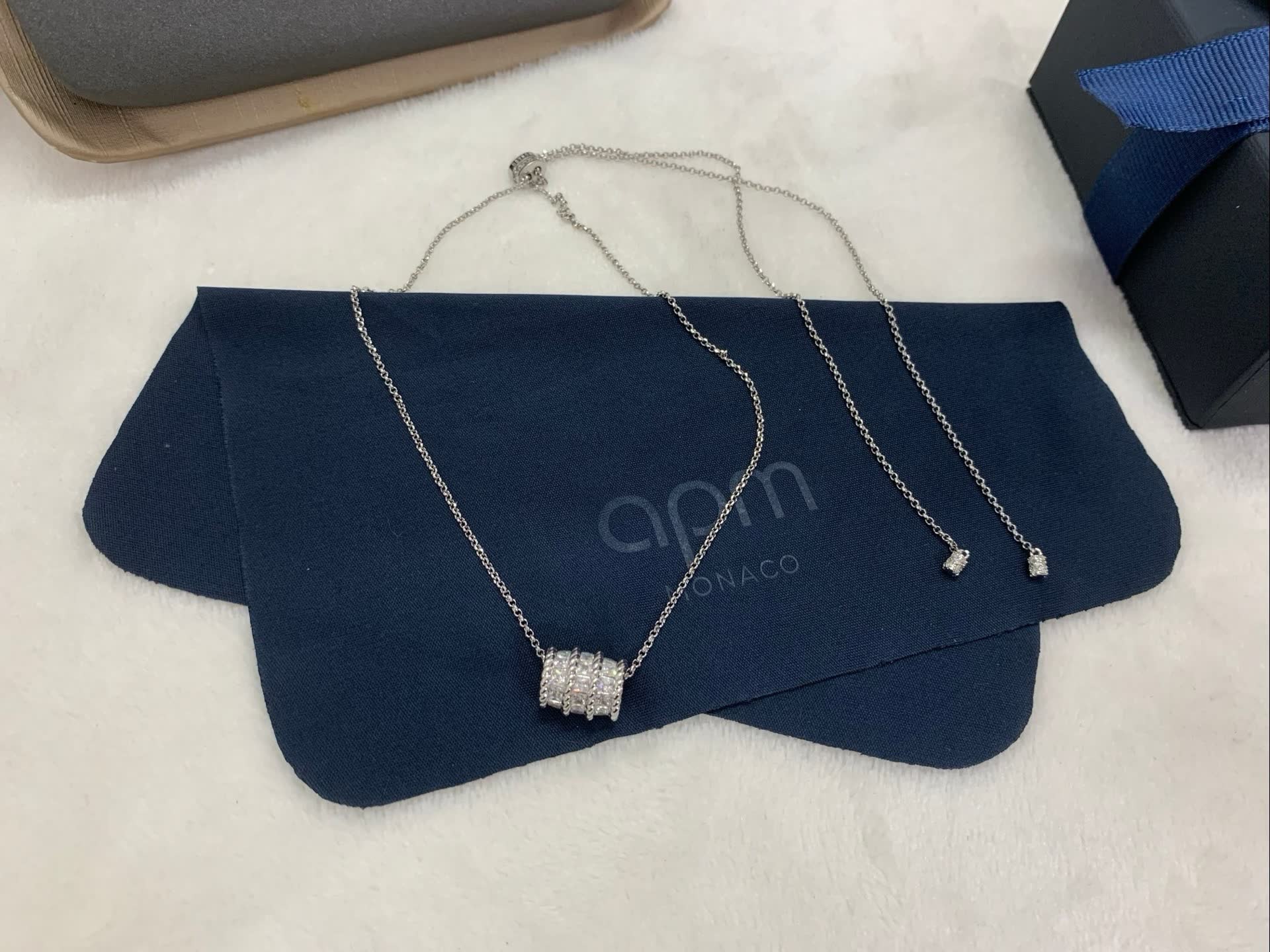 APM Monaco Silver Raw Diamond Necklace